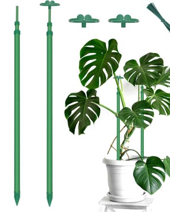 Extendable Plant Support Stakes with Adjustable Length from 17.9 to 42.3 Inches