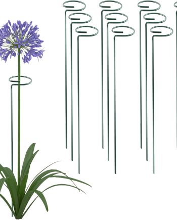 12 Pack 16 Inch Metal Flower Support Hoops for Orchids, Lilies, Roses and Tomatoes