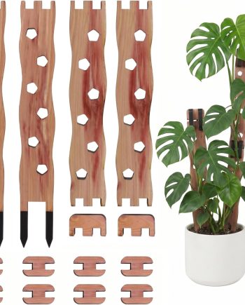 2 Set Wooden Extendable Trellis Supports for Indoor Potted Plants