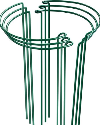 6 Pack 24 Inch Half Round Metal Plant Support Cages for Peonies, Tomatoes and Flowers