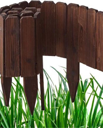 3 Pack No Dig Wooden Garden Edging 7.87 by 48 Inches for Yard and Courtyard Landscaping