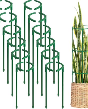 24 Pack Stackable Half Round Plant Support Stakes for Tomatoes, Monstera and Climbing Plants