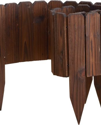 3 Pack Wooden Garden Border Fence 7.87 by 48 Inches for Flower Beds and Patio Paths