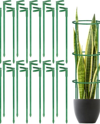 24 Pack Half Round Stackable Plant Support Stakes 6.2 by 11.6 Inches for Potted Plants