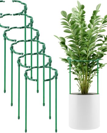 12 Pack Stackable Plant Support Stakes and Small Flower Cages for Indoor Gardens