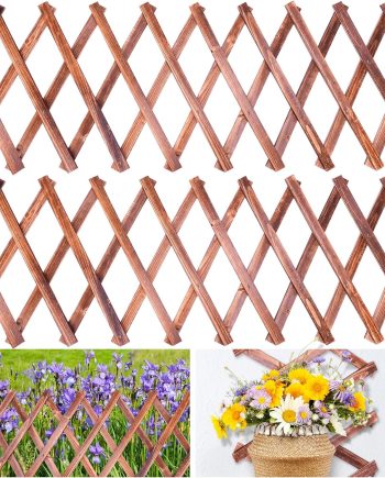 2 Pack Expandable Wooden Lattice Trellis Panels for Climbing Plants and Outdoor Vines