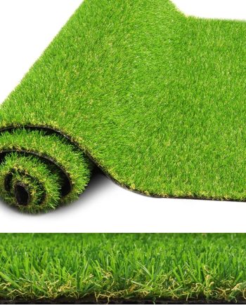 Realistic Artificial Grass Rug 3 FT x 5 FT Fake Faux Turf Grass,  0.8" Indoor Outdoor Patio Garden Lawn Landscape Balcony Synthetic Grass Mat, 4-Tones, Drain Holes, Rubber Backing