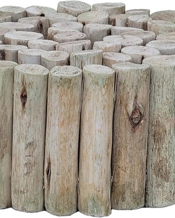 72 Inch Natural Eucalyptus Solid Wood Garden Edging 6 Inches High for Lawn Borders