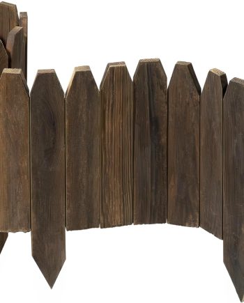 Rustic Wooden Landscape Border 9.8 by 47 Inches for Lawns, Garden Paths and Flower Beds