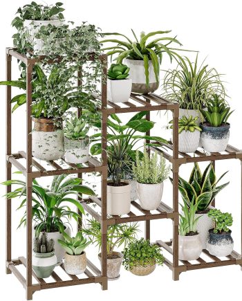 Indoor and Outdoor Wooden Plant Stand Shelf for Potted Plants